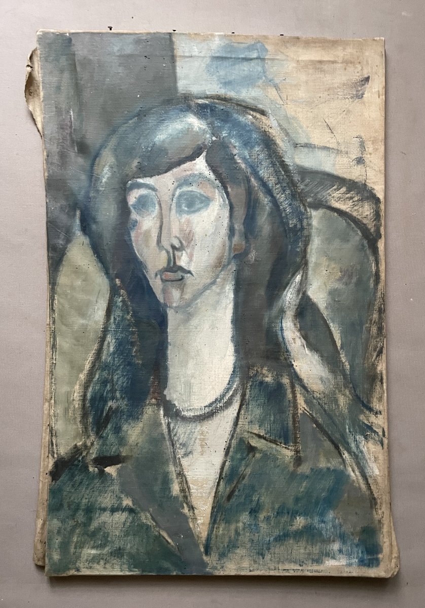 Portrait de femme, huile sur toile