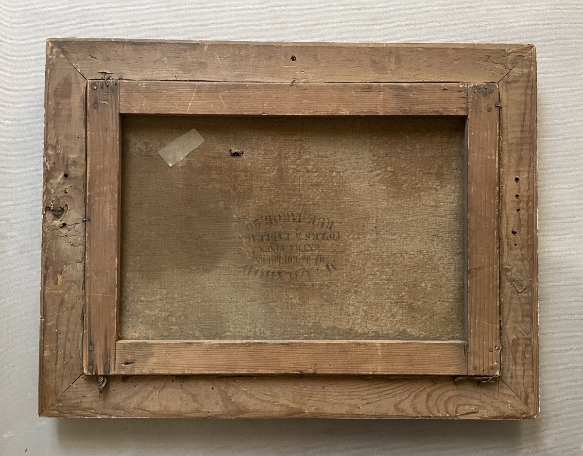 Paysan et ses vaches, huile sur toile, signature à déchiffrer-photo-4