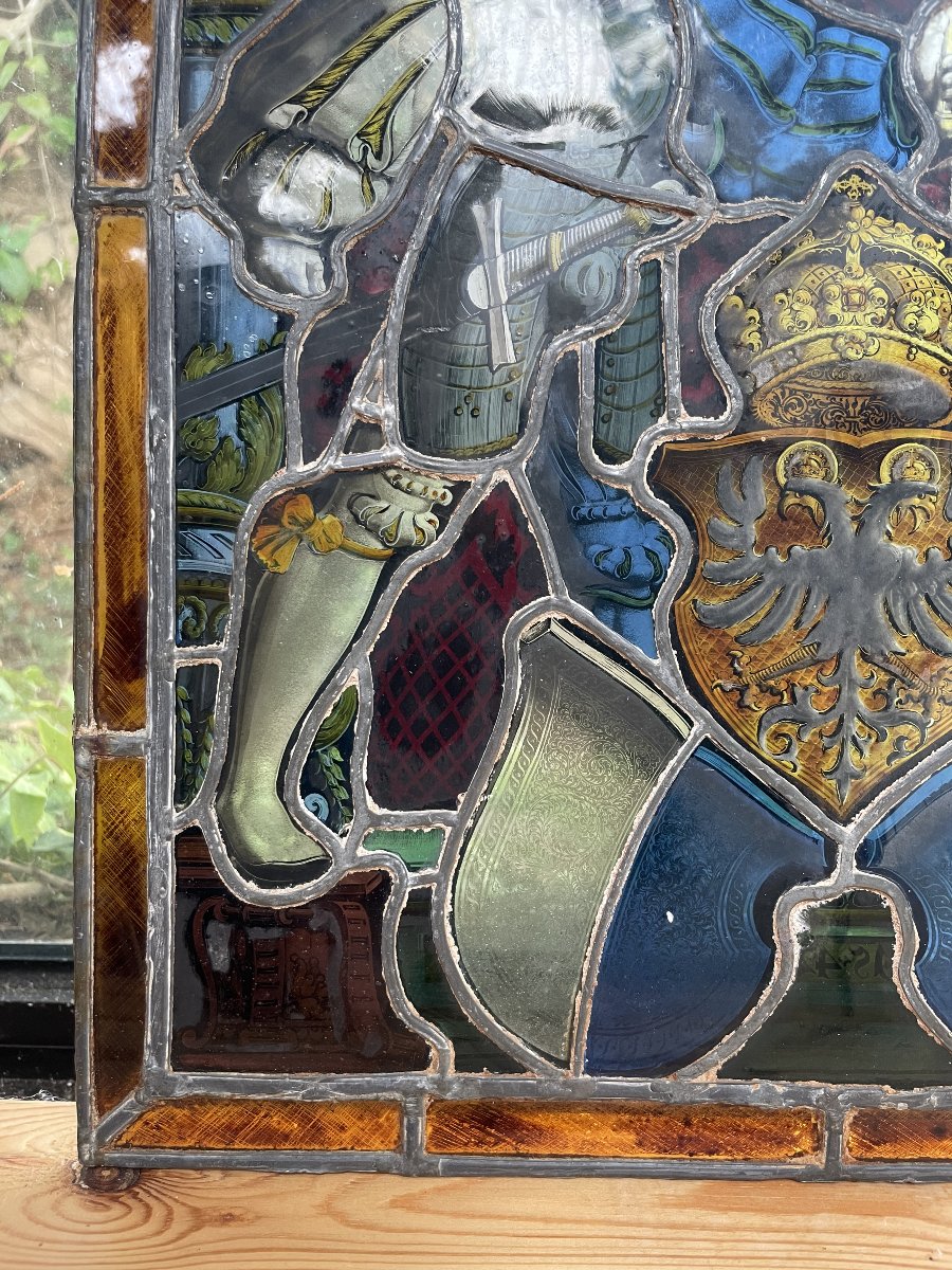 Renaissance-style Stained-glass Window, 19th Century Or Earlier-photo-1