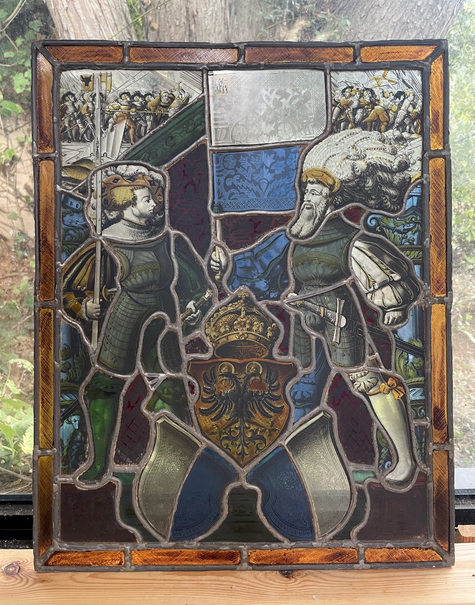 Renaissance-style Stained-glass Window, 19th Century Or Earlier-photo-2