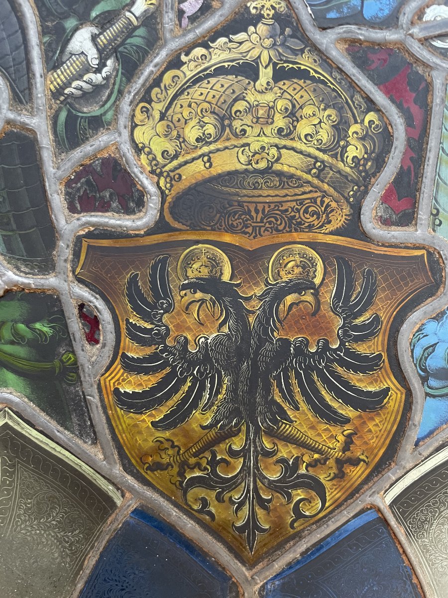 Renaissance-style Stained-glass Window, 19th Century Or Earlier-photo-5