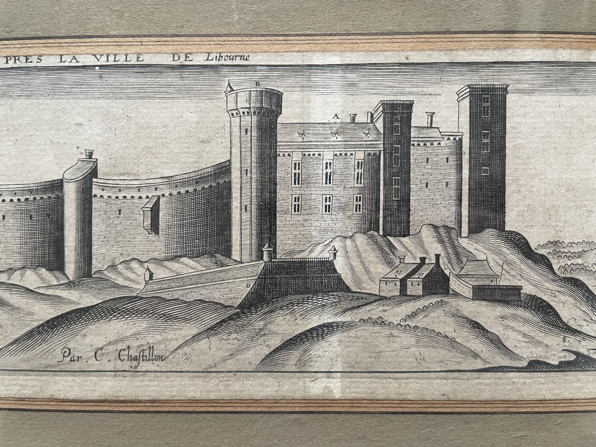 The Château De Fronsac, Engraving By Claude Chastillon-photo-3