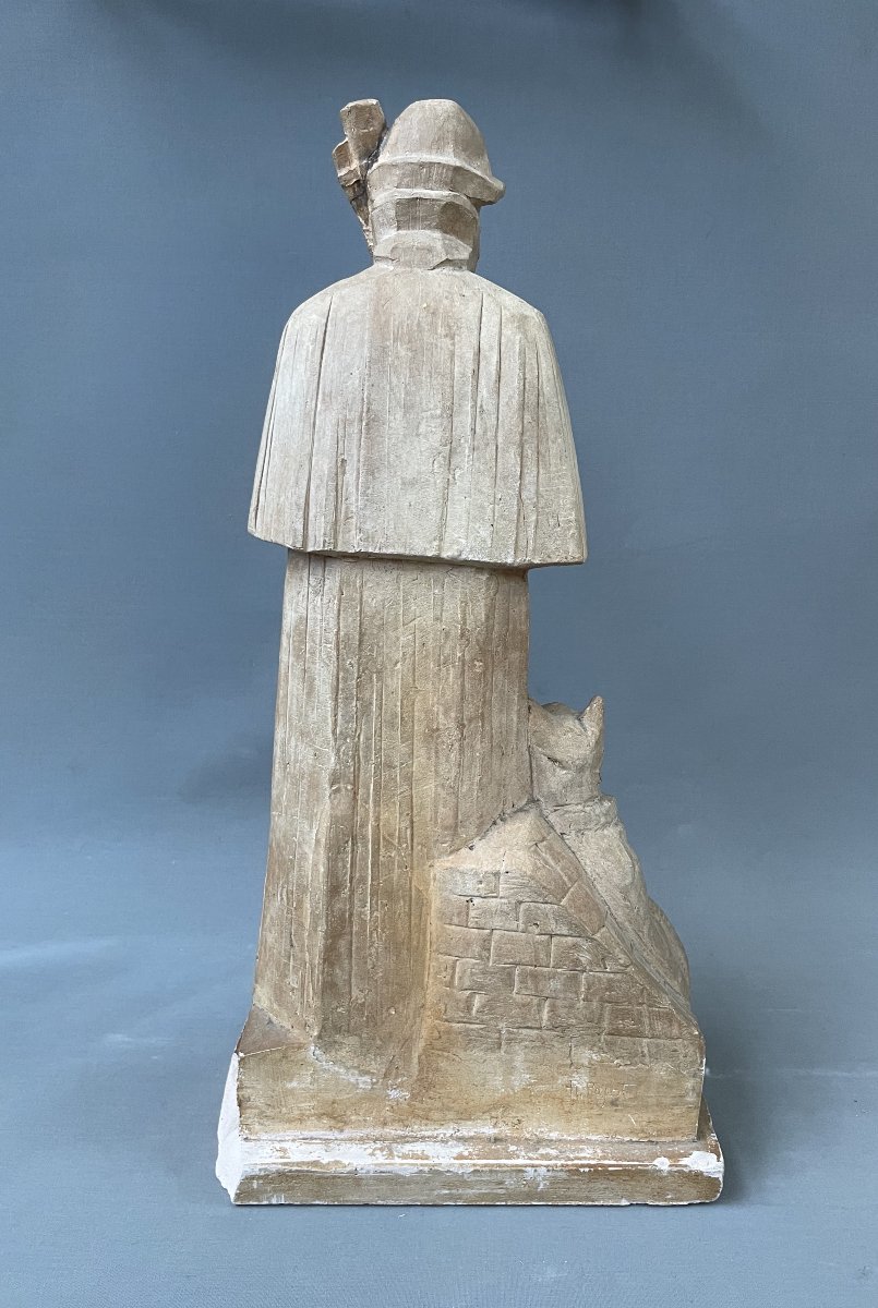 René Pajot, Bagpiper, Terracotta Sculpture-photo-4