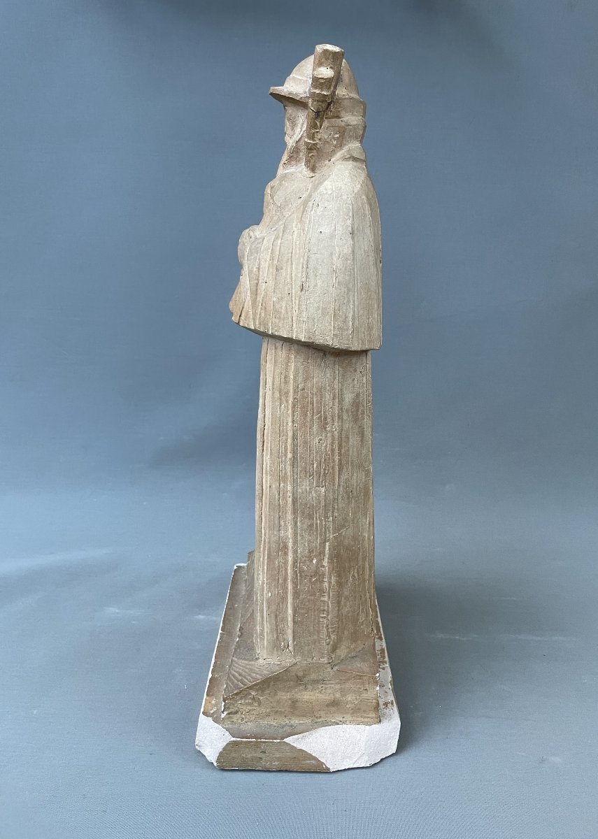 René Pajot, Bagpiper, Terracotta Sculpture-photo-4