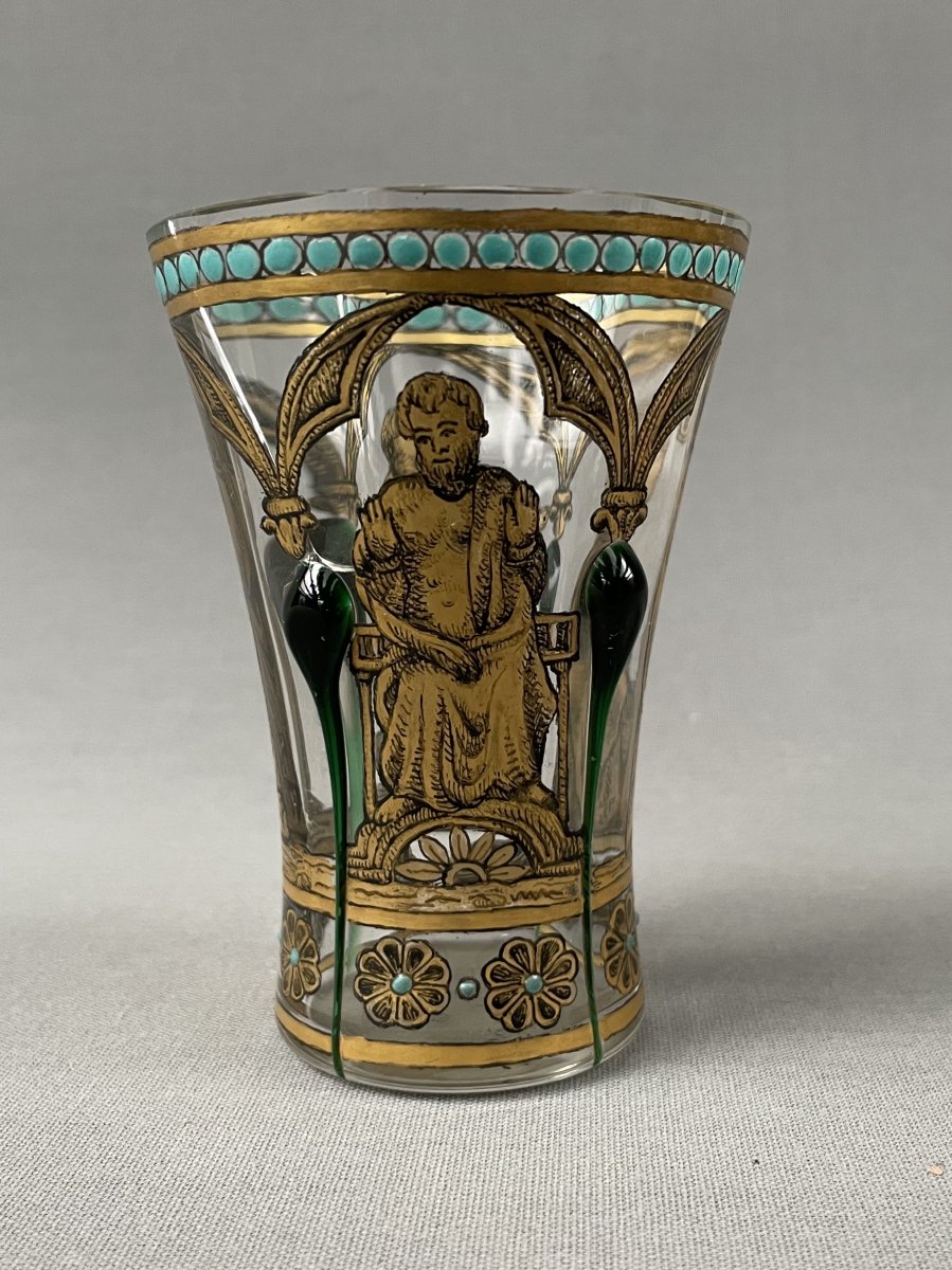 Alphonse Giboin, gobelet en verre émaillé-photo-4