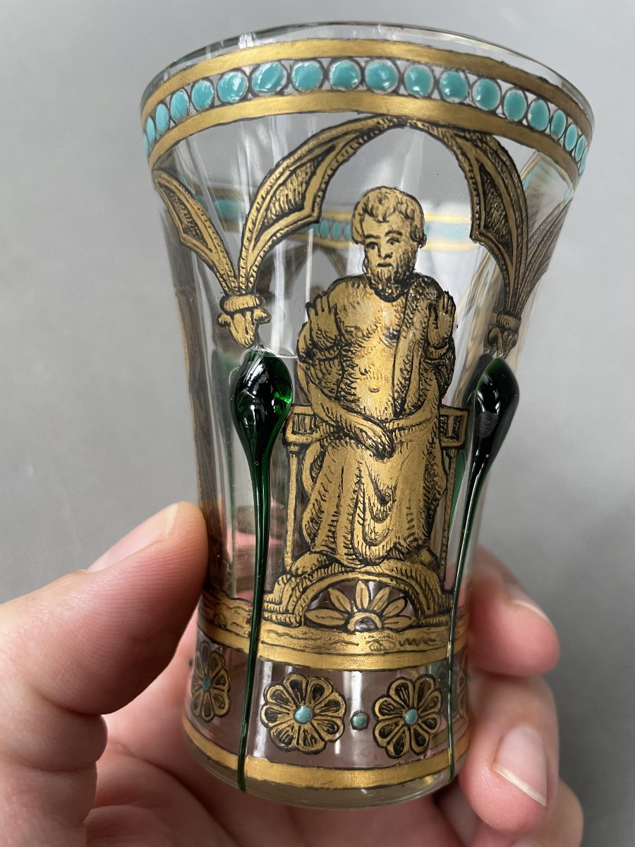 Alphonse Giboin, gobelet en verre émaillé-photo-2