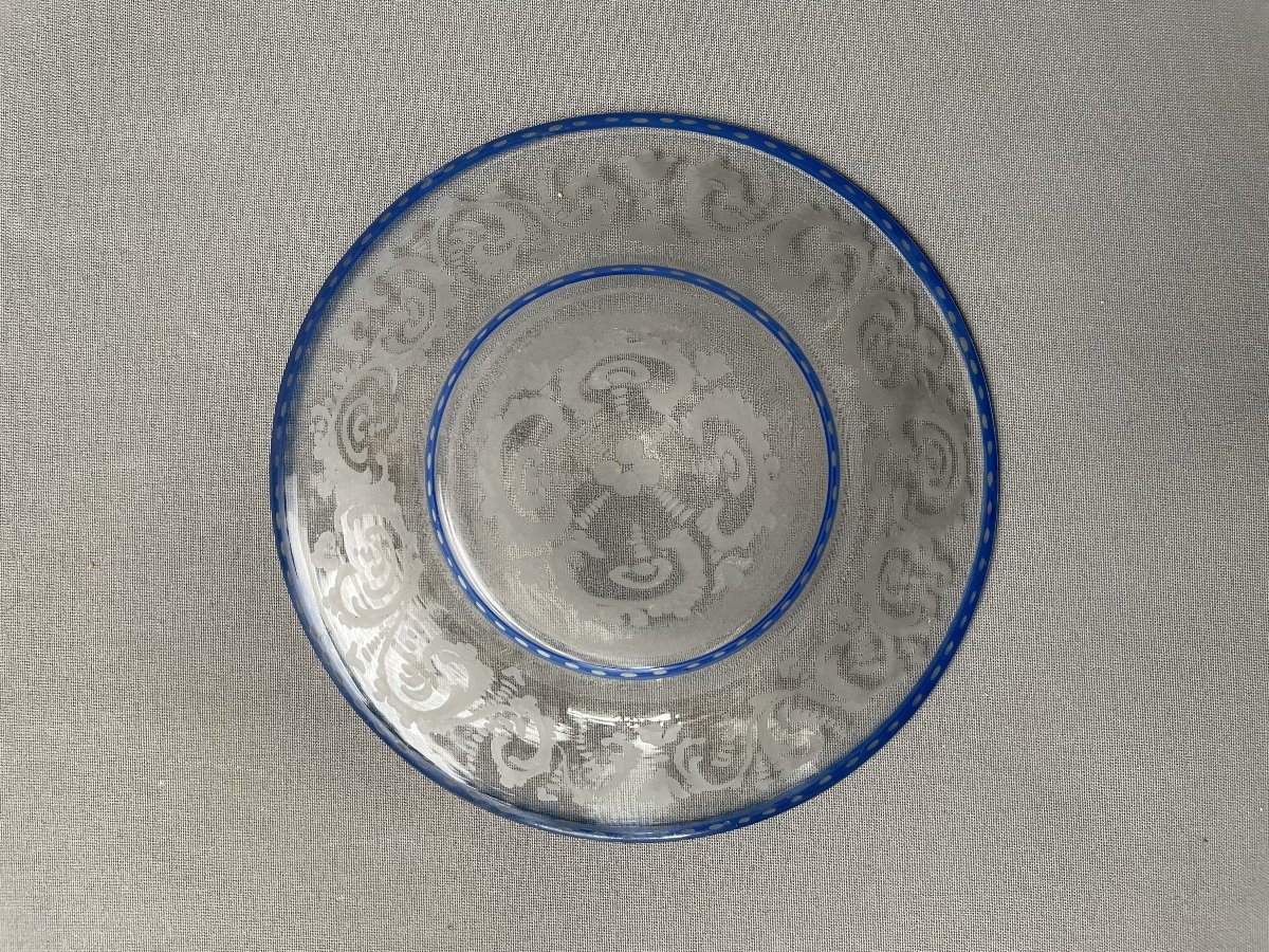 Coupe en cristal gravé, début XXe-photo-2