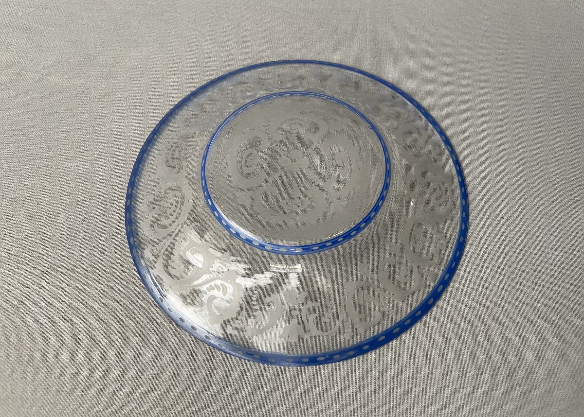 Coupe en cristal gravé, début XXe-photo-3