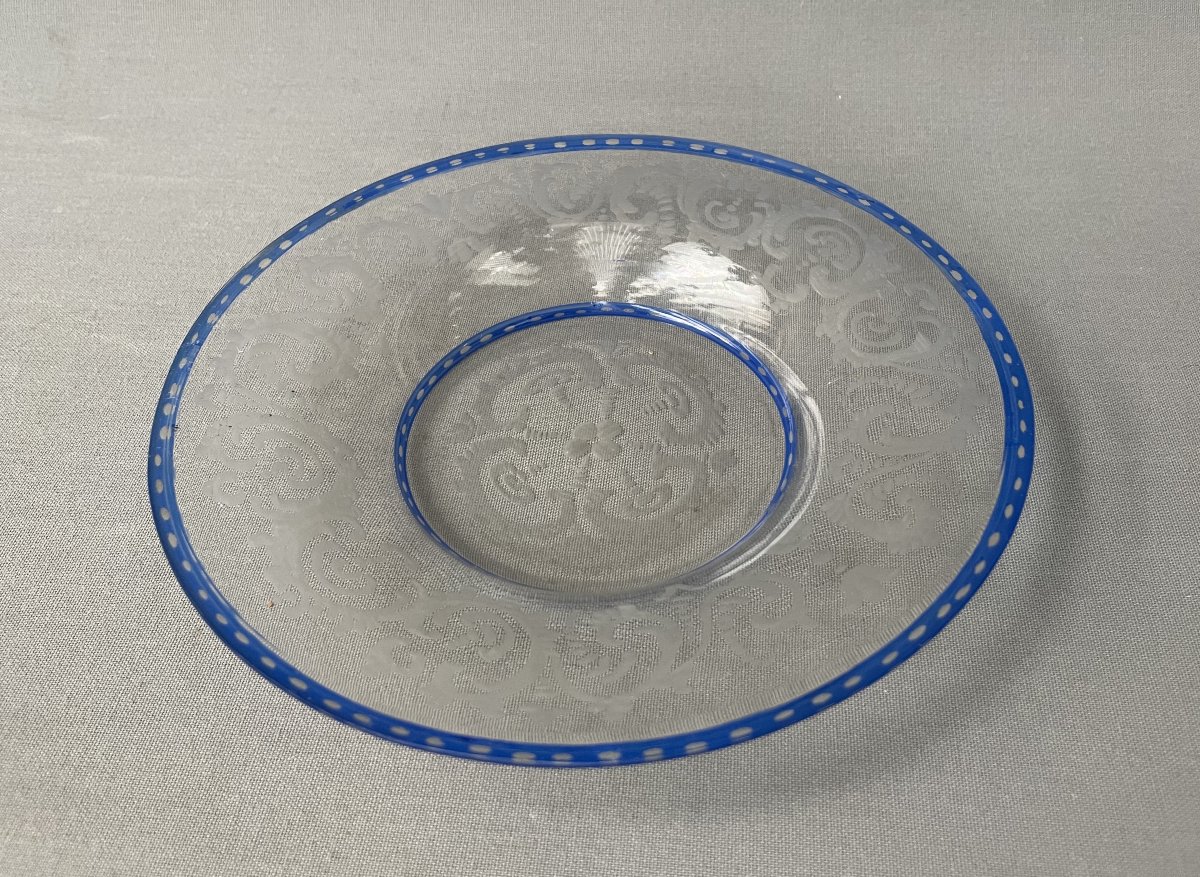 Coupe en cristal gravé, début XXe
