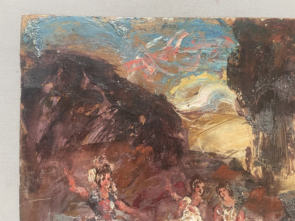 Lively Scene, Oil On Panel, Bears A Signature By Monticelli-photo-3