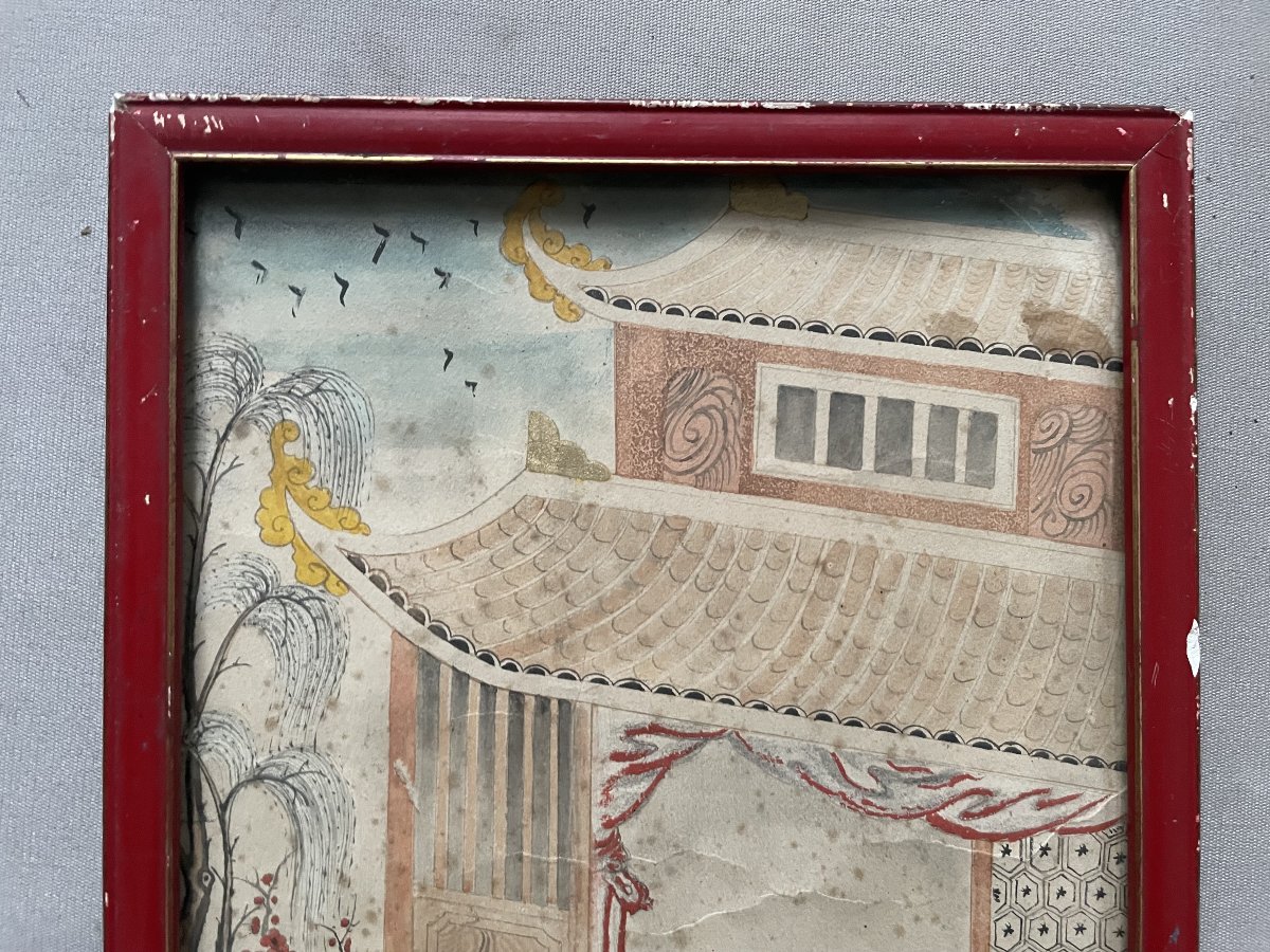 Aquarelle chinoise XIXe-photo-2