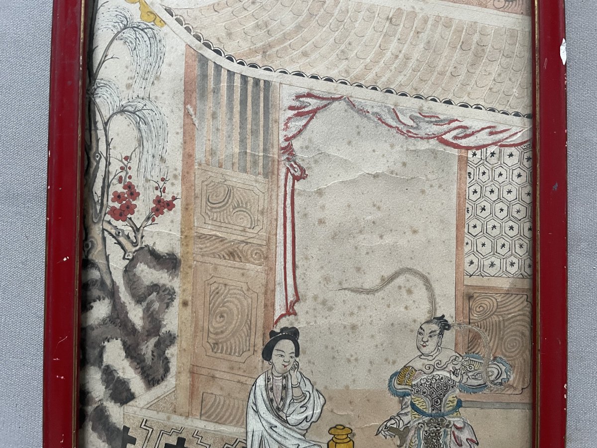 Aquarelle chinoise XIXe-photo-3