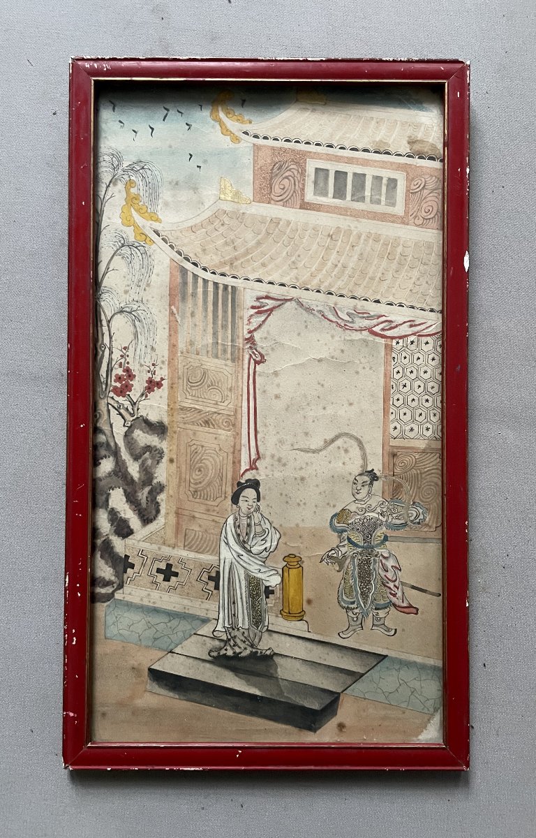 Aquarelle chinoise XIXe