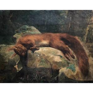 Still Life With Squirrel, Oil On Canvas Late 19th Century