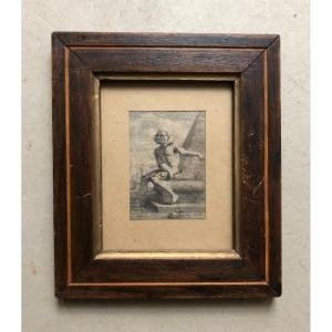 Antique Character, Burin Engraving, 19th Or Before