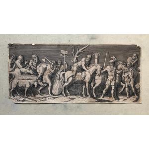Procession Of Roman Characters, 18th Century Engraving Or Before