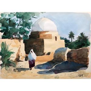 Noureddine Limam, Orientalist Watercolor