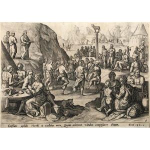 The Adoration Of The Golden Calf, 18th Century Engraving Or Before