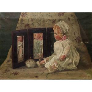 Still Life With The Doll, Oil On Canvas Signed Jd Paulson 1944