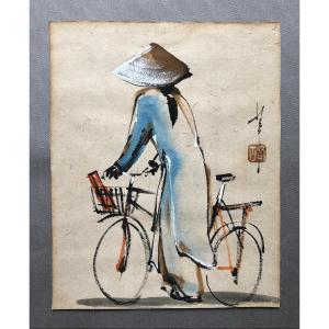 Femme à Bicyclette, Ecole Vietnamienne