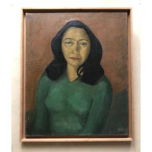 Daniel Vázquez Díaz, Portrait De Femme, Huile Sur Toile