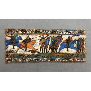 Warriors, Fragment Of Painting On Fabric, Period To Be Determined