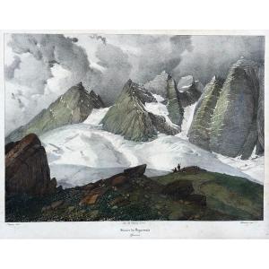 Le Glacier Du Vignemale, Lithographie XIXe