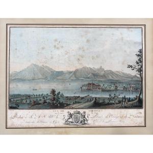 View From Schadau, Switzerland, 19th Century Print 
