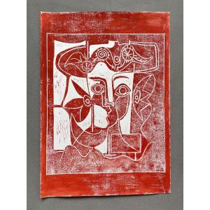 Portrait Rouge, Estampe