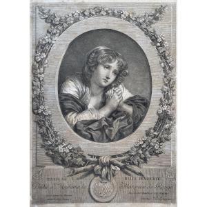  La Belle Pénitente, Gravure par Levasseur d'après Greuze