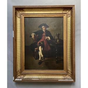 Portrait Of A Smoker, Oil On Canvas, Early 19th Century