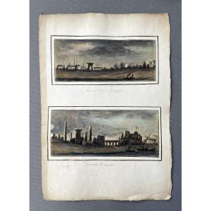 Egypte, Louksor et Karnak, Aquarelles de voyage, XIXe