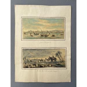 Egypte, Aquarelles de voyage, XIXe