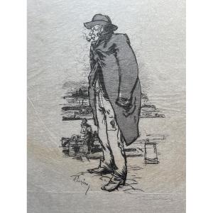 Auguste Louis Lepère, Etching On Tracing Paper