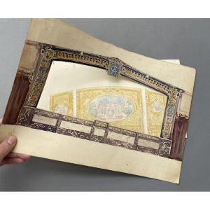 Projet de décor de théâtre, aquarelle
