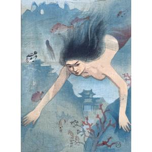 Hiromitsu Nakazawa, Mermaid, Japanese Print