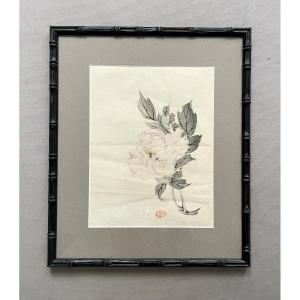 Pivoine, estampe asiatique
