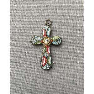 Pendant, Micro Mosaic Cross