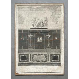 Fresques dans une maison de Pompei, gravure par Filippo Imperato d'après Francesco Morelli