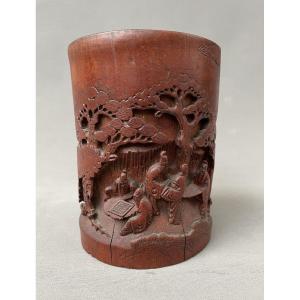 Bamboo Brush Holder, China, Late 19th Century