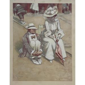 Lithographie humoristique d'après Albert Paul Guillaume