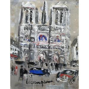 Lucien Genin, Notre Dame De Paris, Gouache