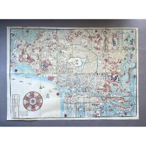 Large Map Of Tokyo, Meiji Period, 1870