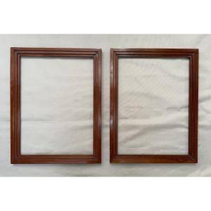Paire de cadres an acajou 64 x 49,5 cm