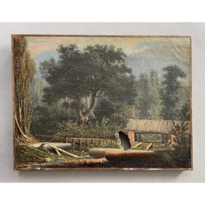 Woodcutters At Rest, Oil On Canvas, Signed And Dated 1855