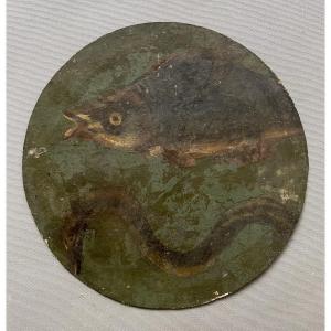 Poissons, huile sur carton, début XXe