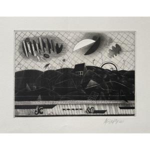 Engraving Signed Assadour - Greeting Card 1977