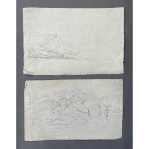 Lake Garda, Two Drawings Dated 1837