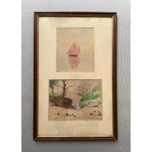 Two Watercolors In The Same Frame