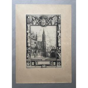 A la gloire de Strasbourg, gravure par Octave de Rochebrune